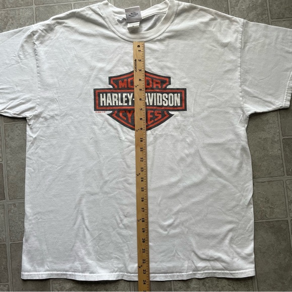 Y2K vintage Harley Davidson Motorcycles white Orange tshirt logo 2006 men XL - Picture 4 of 7